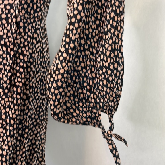 Free People Black with Pink Dots Long Sleeve Mini Dress. Size Small. - Picture 6 of 12